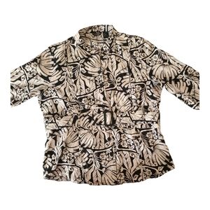 Autograph 100% Linen Button up Belted Top Women's Size Large